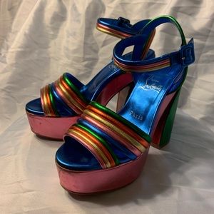 (Christian Louboutin) Manola Disco Leather Platform Sandals